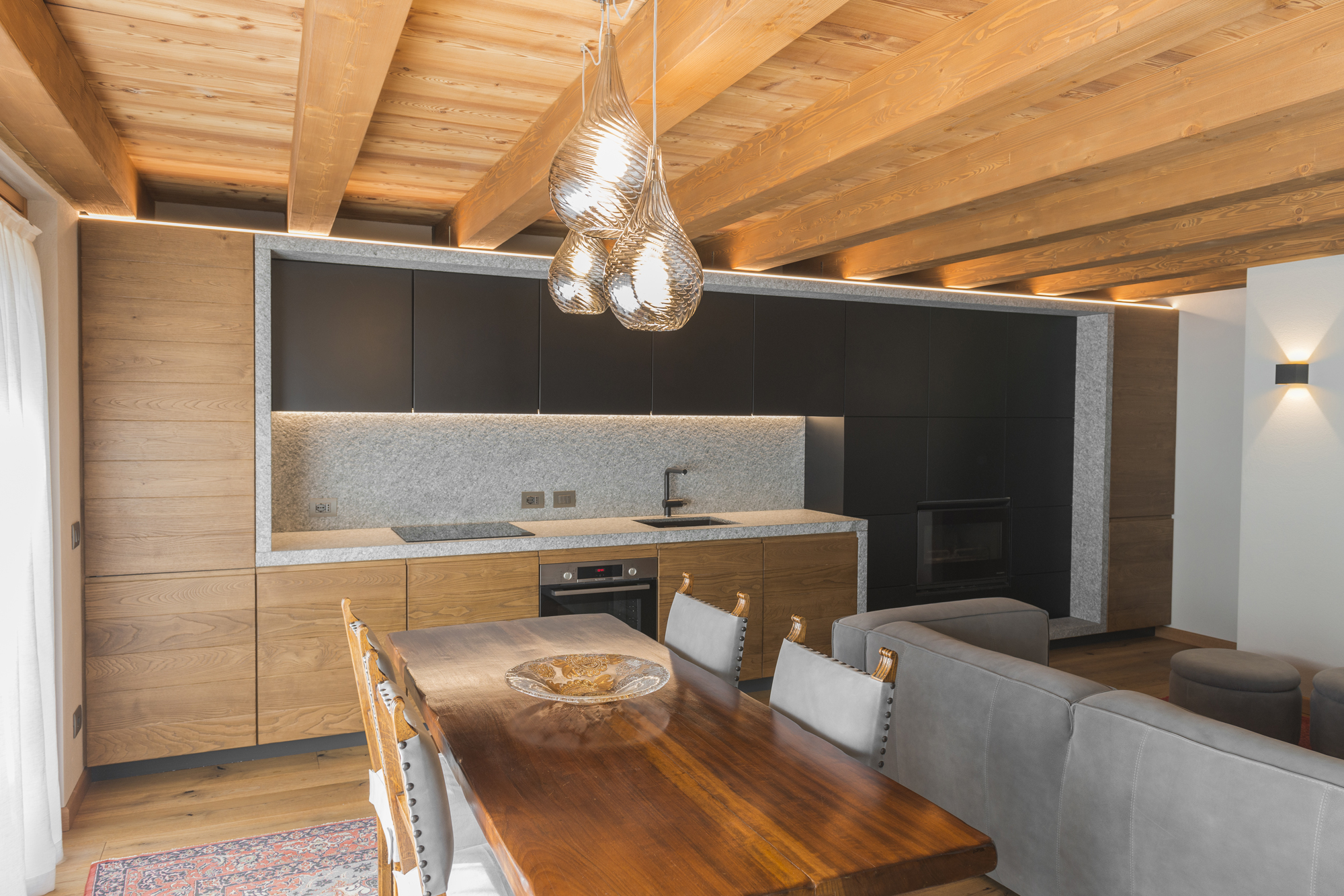 Guido Cottino Architetto - Appartamento Courmayeur - Zona giorno - Arredo su Misura